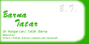 barna tatar business card