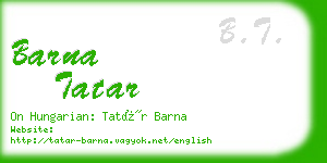 barna tatar business card